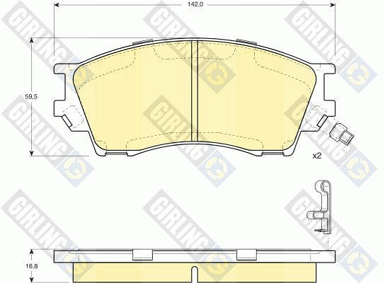 Комплект тормозных колодок, диско 6132309 GIRLING