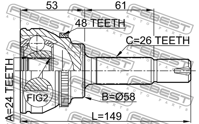ШРУС 0110-055A48 FEBEST