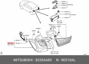 Модуль указателя поворота в фаре 8330A689 MITSUBISHI