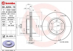 Тормозной диск 09.A204.10 BREMBO