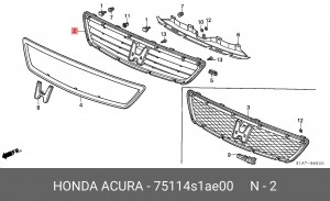 Деталь 75114S1AE00 HONDA