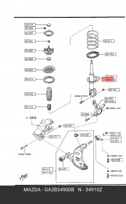Амортизатор GA2B-34-900B MAZDA