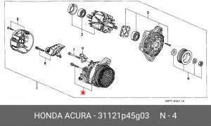 Ремкомплект, распределитель зажигания 31121P45G03 HONDA