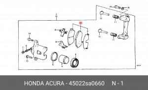 Комплект тормозных колодок, диско 45022SA0660 HONDA