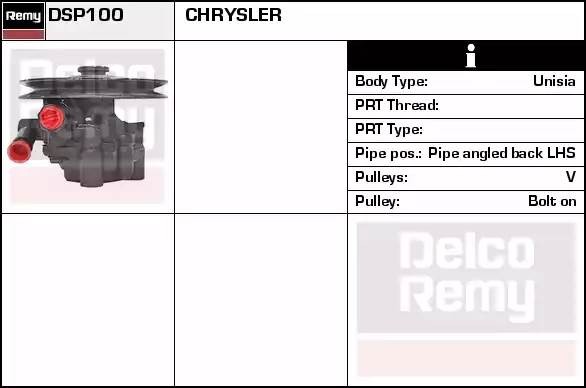 Гидравлический насос, рулевое управление DSP100 DELCO REMY