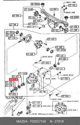 Уплотняющее кольцо, дифференциал T020-27-165 MAZDA