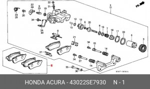 Комплект тормозных колодок, диско 43022SE7930 HONDA