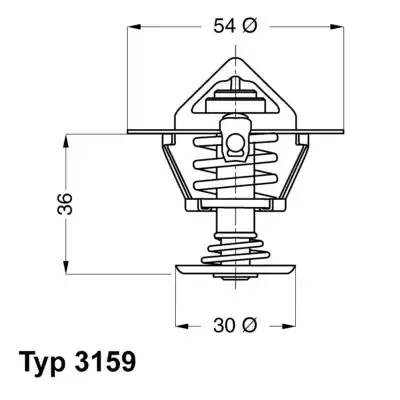 Термостат, охлаждающая жидкость 3159.82D WAHLER