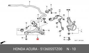 Рычаг подвески 51360-S5T-Z00 HONDA