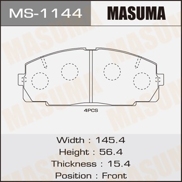 Колодки тормозные дисковые MS1144 MASUMA