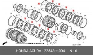 Диск фрикционный АКПП 22543RCT004 HONDA