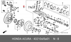 Тормозной суппорт 43210SL5A01 HONDA
