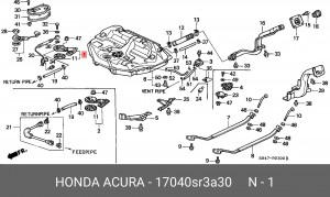 Фильтр, подъема топлива 17040SR3A30 HONDA