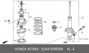 Пружина подвески 52441-S9B-004 HONDA