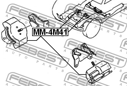 Подушка двигателя MM-4M41 FEBEST