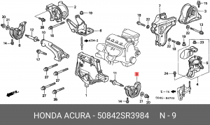 Подвеска, двигатель 50842-SR3-984 HONDA
