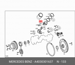 Гильза цилиндра с поршнем в сборе A4030301637 MERCEDES BENZ