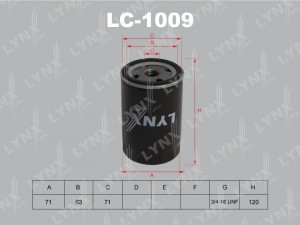 Фильтр масляный двигателя LC-1009 LYNXAUTO
