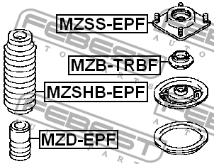 Отбойник амортизатора подвески MZD-EPF FEBEST