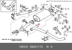 Выпускной трубопровод 98421172 IVECO