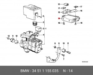 Блок управления, динамики тормоза / движения 34 51 1 155 035 BMW