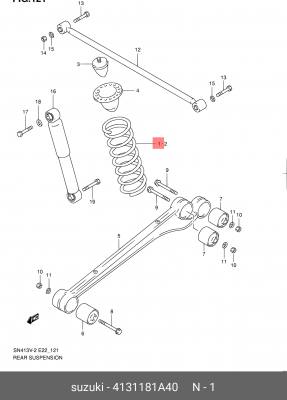 Пружина ходовой части 41311-81A40 SUZUKI