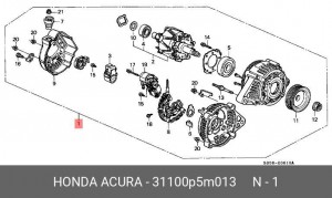 Генератор 31100P5M013 HONDA