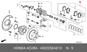 Комплект тормозных колодок, диско 43022-SEA-E10 HONDA
