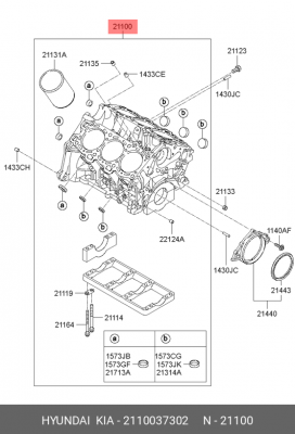 Блок цилиндров 2110037302 HYUNDAI KIA