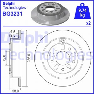 Тормозной диск BG3231 DELPHI
