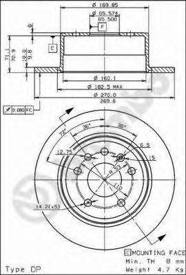 Тормозной диск 08.5748.20 BREMBO