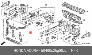 Панель передняя 60400S2HG00ZZ HONDA