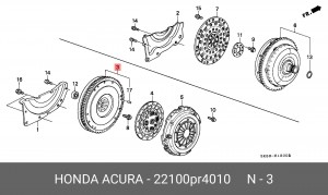 Маховик коленвала 22100PR4010 HONDA