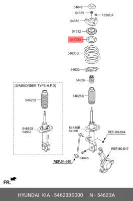 Проставка пружины подвески 546233S000 HYUNDAI KIA