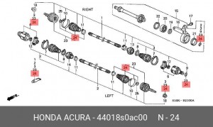 Пыльник ШРУСа (комплект) 44018-S0A-C00 HONDA