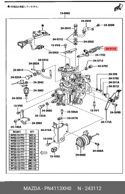 Переключатель зажигания PN4113XH0 MAZDA