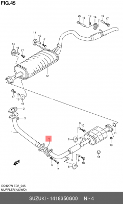 Уплотнительное кольцо, выпускной тр 14183-50G00 SUZUKI