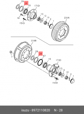 Сальник ступицы колеса 8-97211-082-0 ISUZU
