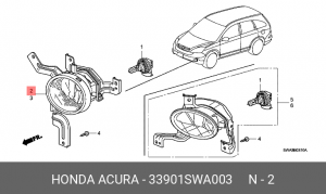 Противотуманная фара 33901SWA003 HONDA