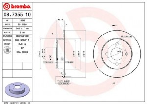 Тормозной диск 08.7355.10 BREMBO
