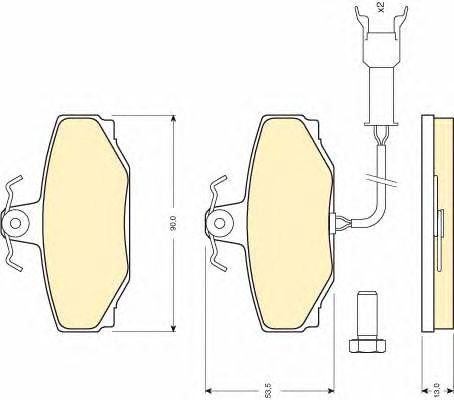Комплект тормозных колодок, диско 6104621 GIRLING