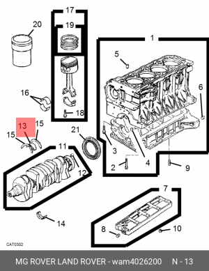 Подшипник коленвала WAM4026200 MG ROVER LAND ROVER