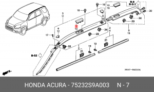 Заглушка деталей кузова 75232S9A003 HONDA