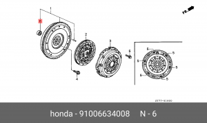 Подшипник выжимной сцепления 91006634008 HONDA
