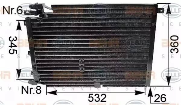 Конденсатор, кондиционер 8FC351035351 HELLA