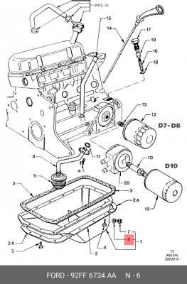 Уплотнительное кольцо, резьбовая пр; Уплотняющее кольцо 92FF-6734-AA FORD
