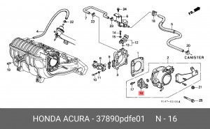 Датчик, положение дроссельной заслонки 37890PDFE01 HONDA