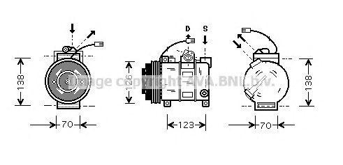 Компрессор кондиционера AIK015 AVA
