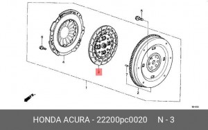 Диск сцепления 22200PC0020 HONDA