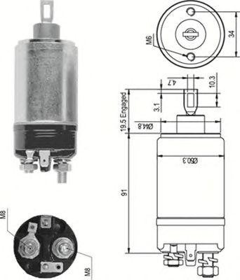 Тяговое реле, стартер 940113050088 MAGNETI MARELLI
